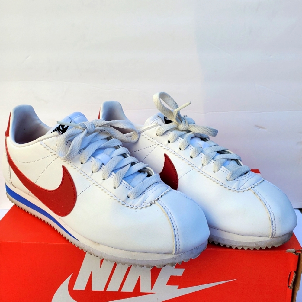 Nike Cortez White/ Varsity Red leather 7.5